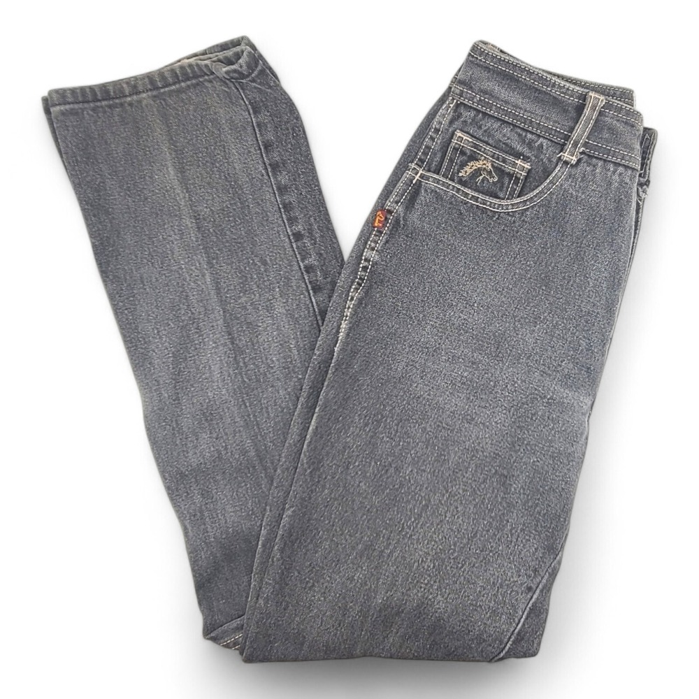 Vintage 80s Jordache Horsehead High Waist Straight Fit Gray Jeans Size 10